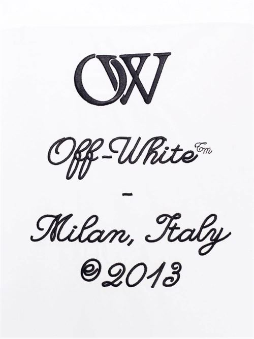 white/black cotton embroidered logo number patch to OFF WHITE | OMGE004S24FAB0020110